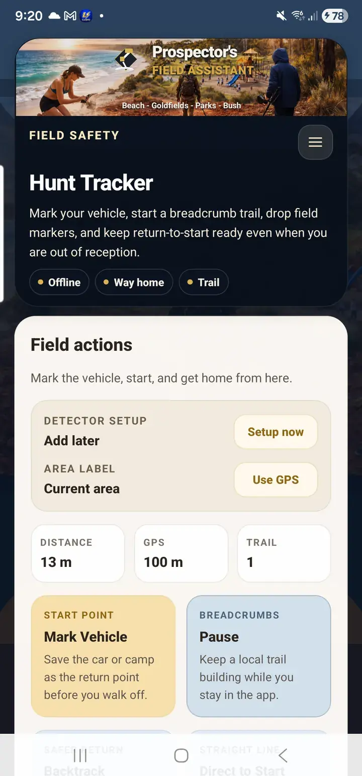 Tracker and way-home support stay close app screenshot